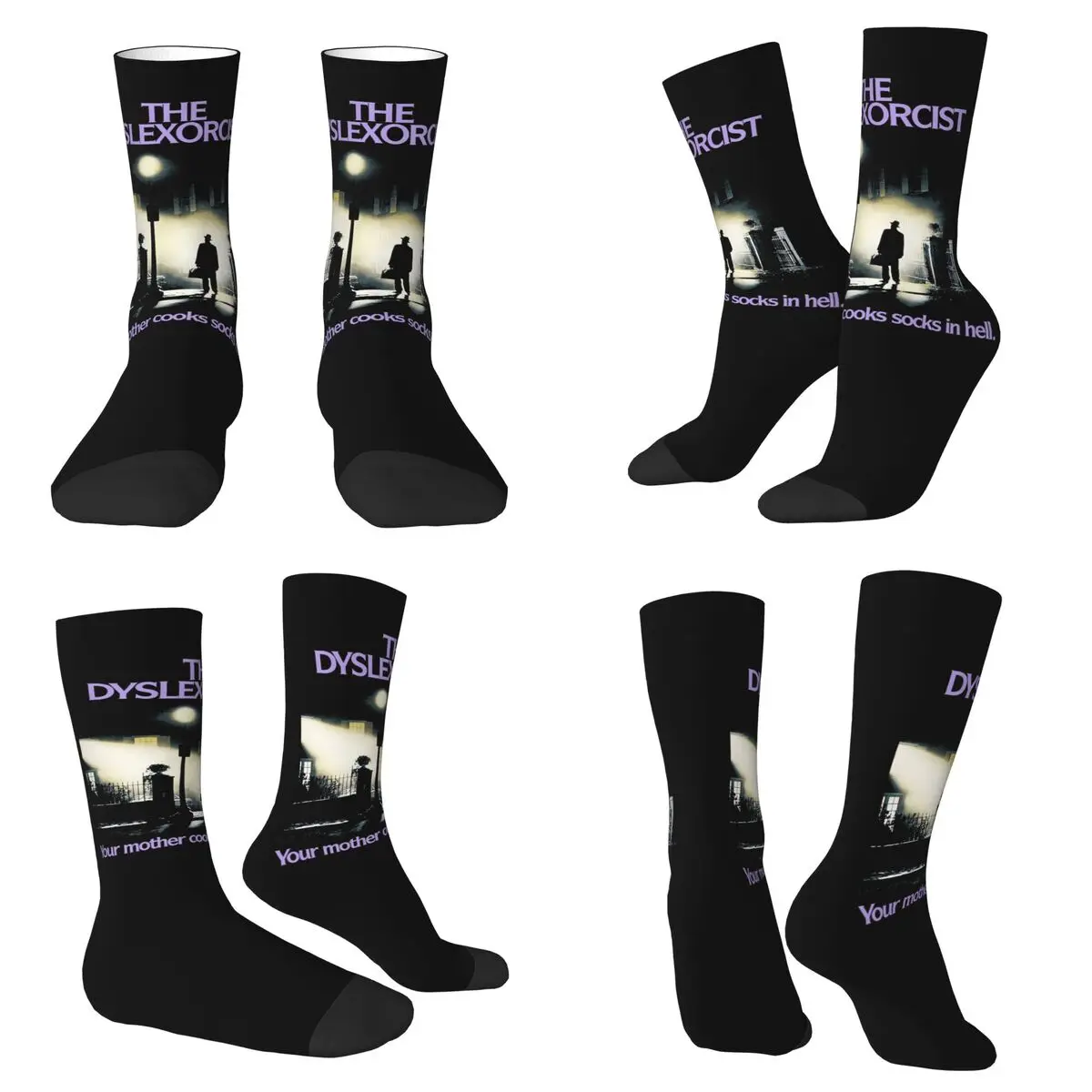 

The Dyslexorcist Socks Harajuku High Quality Stockings All Season Long Socks Accessories for Man's Woman's Christmas Gifts