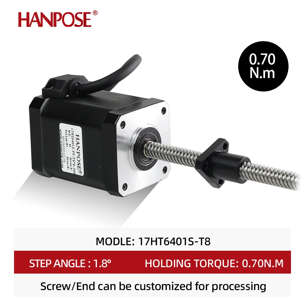 42 Schroefmotor L100-500mm 17HS6401S-FS-T8 spindel 2/4/8mm voor 3D printer nema17 Schroef stappenmotor - afbeelding 1