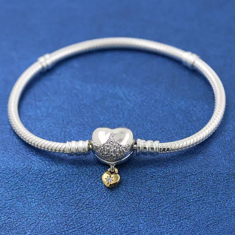 

Новинка 2025, Рождественский подарок Диснея, цепочка с ореолом, цепочка из змеиной кости, подходит для оригинального браслета, подарок серии «сделай сам», любовь