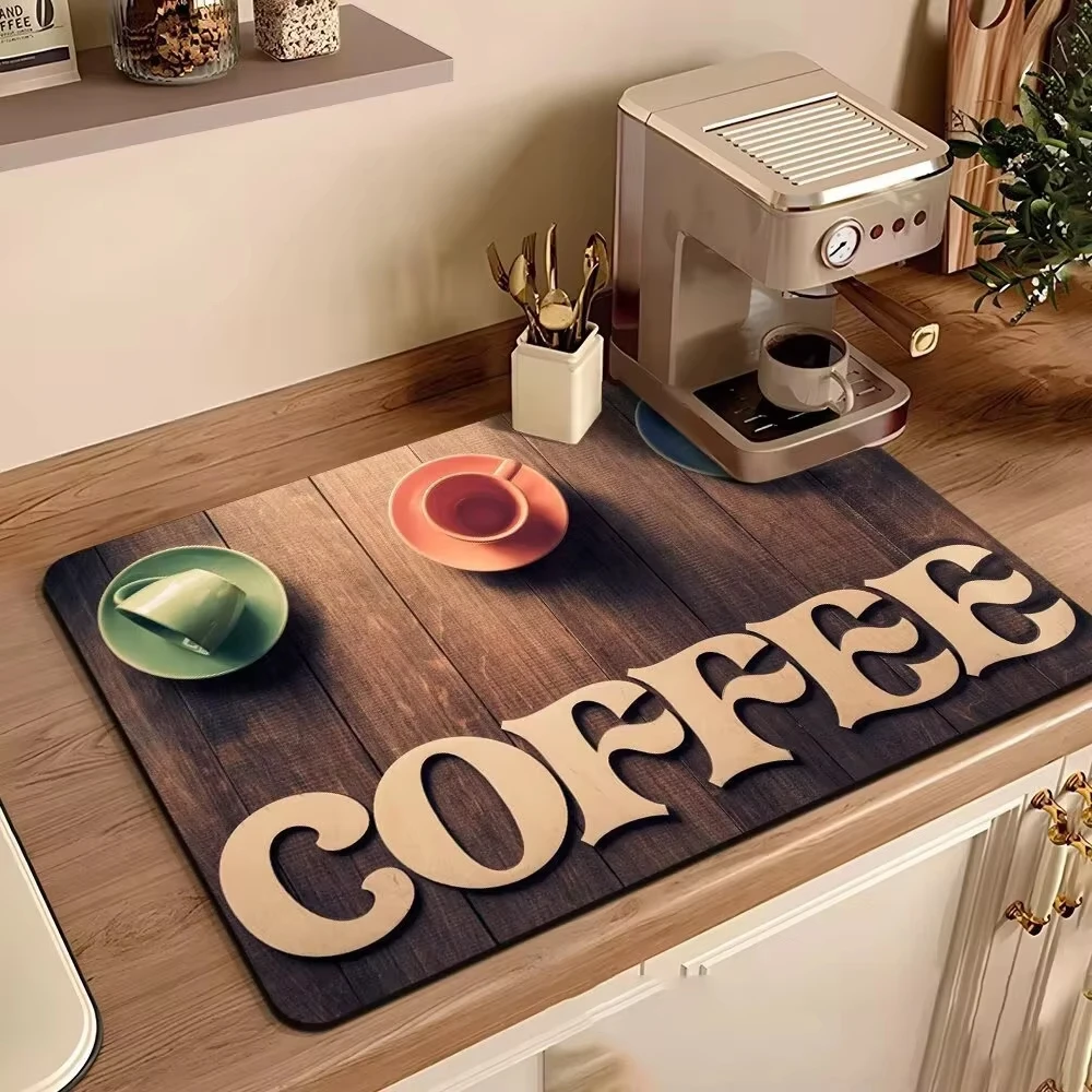 Home Kitchen Drain Mat Super Water Absorption Non‑Slip Dish Drying Pad Multi‑Purpose Counter Mat