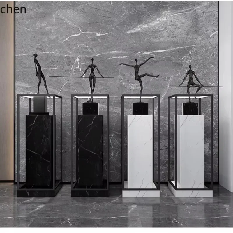 DSA Ornament Hotel Lobby Living Room Large Floor Sculpture Stone Pillar Marble Base Decoration