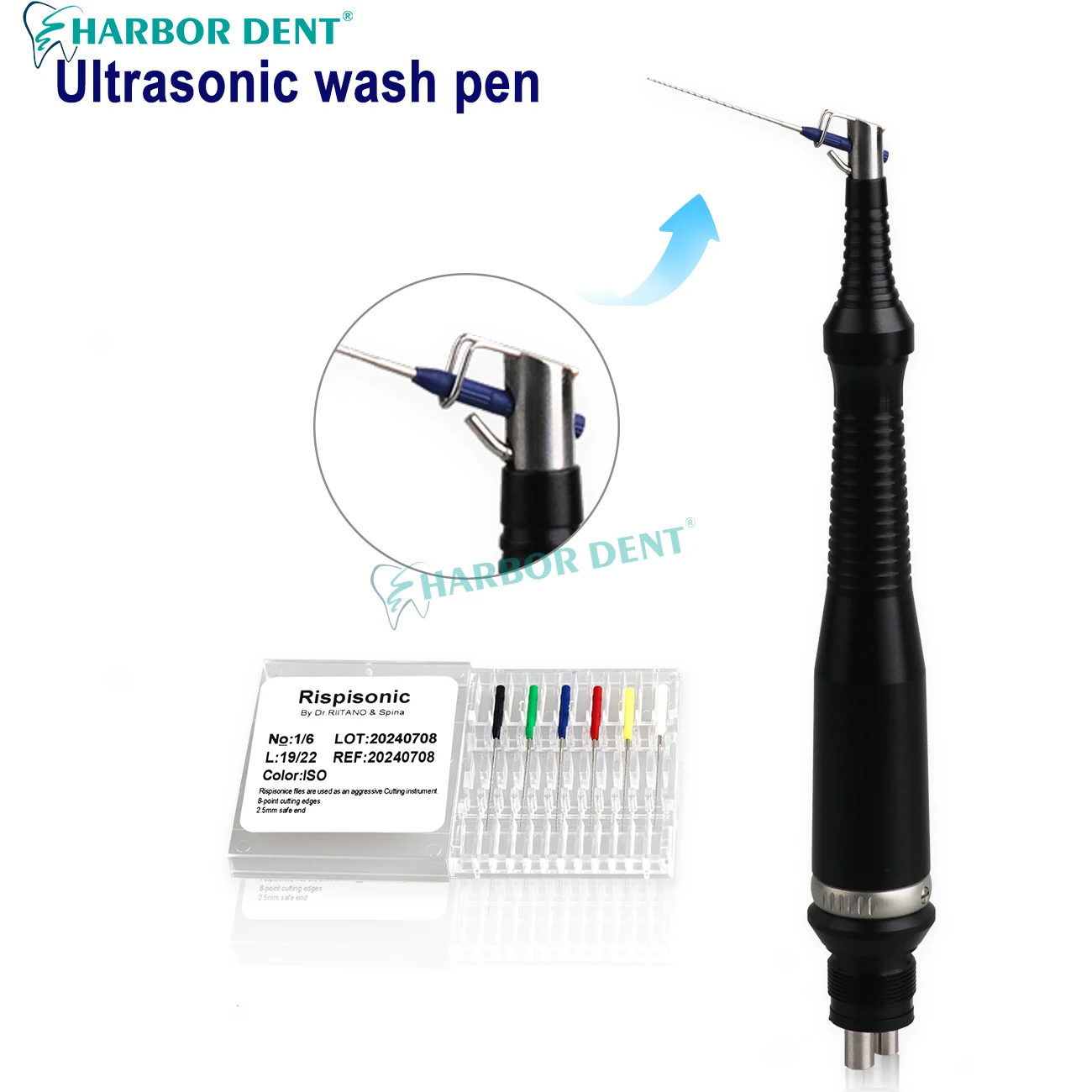 Dental Sonic Air Endo Handpiece Ultrasonic Root Canal Cleaning  Irrigator with 12Pcs Endo File Needles Ultrasonic Activator