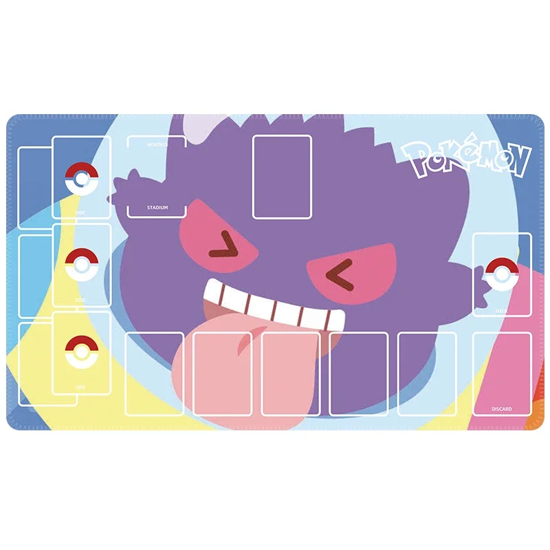 Pokemon PTCG Play Mat Super Cute Jigglypuff Mew Gengar Snorlax Pikachu Figures Games Mat Duel Plate Rubber Card Mat Mouse Pad