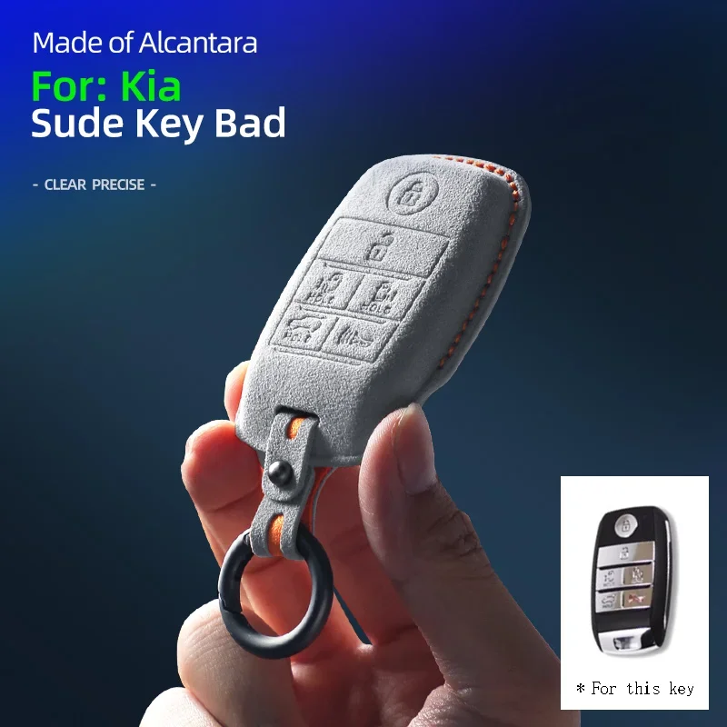 

Alcantara Car Key Case Cover Shell For Kia Key Case K5 Keyless Run K3 Keyless Frui Runner Alcantara Flip Fur Key Pouch