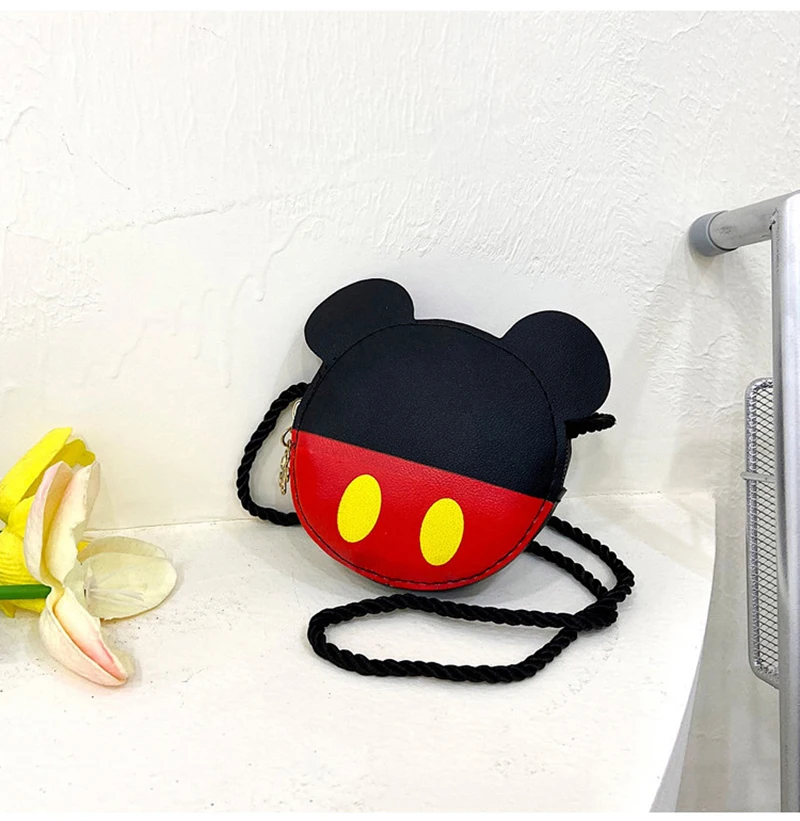 Disney Mickey Shoulder Bag Cute Cartoon Mickey Mouse Mini Crossbody Bags for Girls Fashion Coin Purse Kids Birthday Gifts