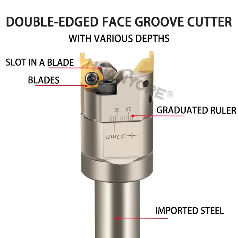 

Adjustable Rough Boring Ring Face Groove Cutter CNC Grooving Tool with Range 18-36 34-52 50-82 80-130 for Precision Cutting
