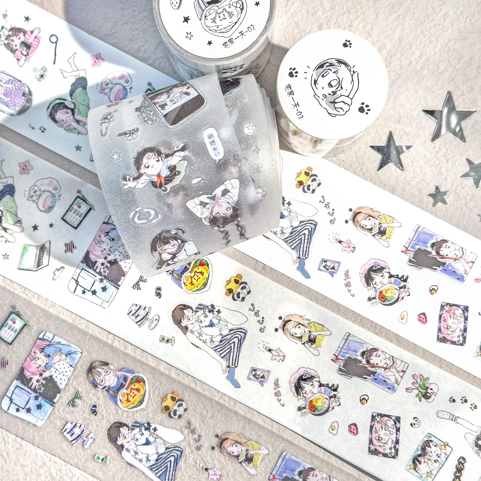 

Cute Girl Decorative Sparkling Sand Tape Sticker Roll