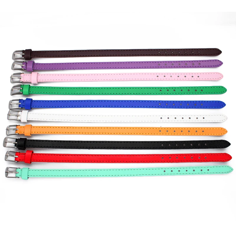 20pcs Real Leather Bracelet Band 8/10mm Width 21cm Length Through Slide Charms Letters Alphabet DIY Jewelry For Women Kids Gift