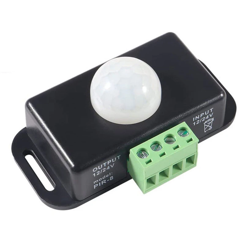 LED human body sensor switch 6A black/white delay time adjustable PIR 5050 light strip module 12/24v