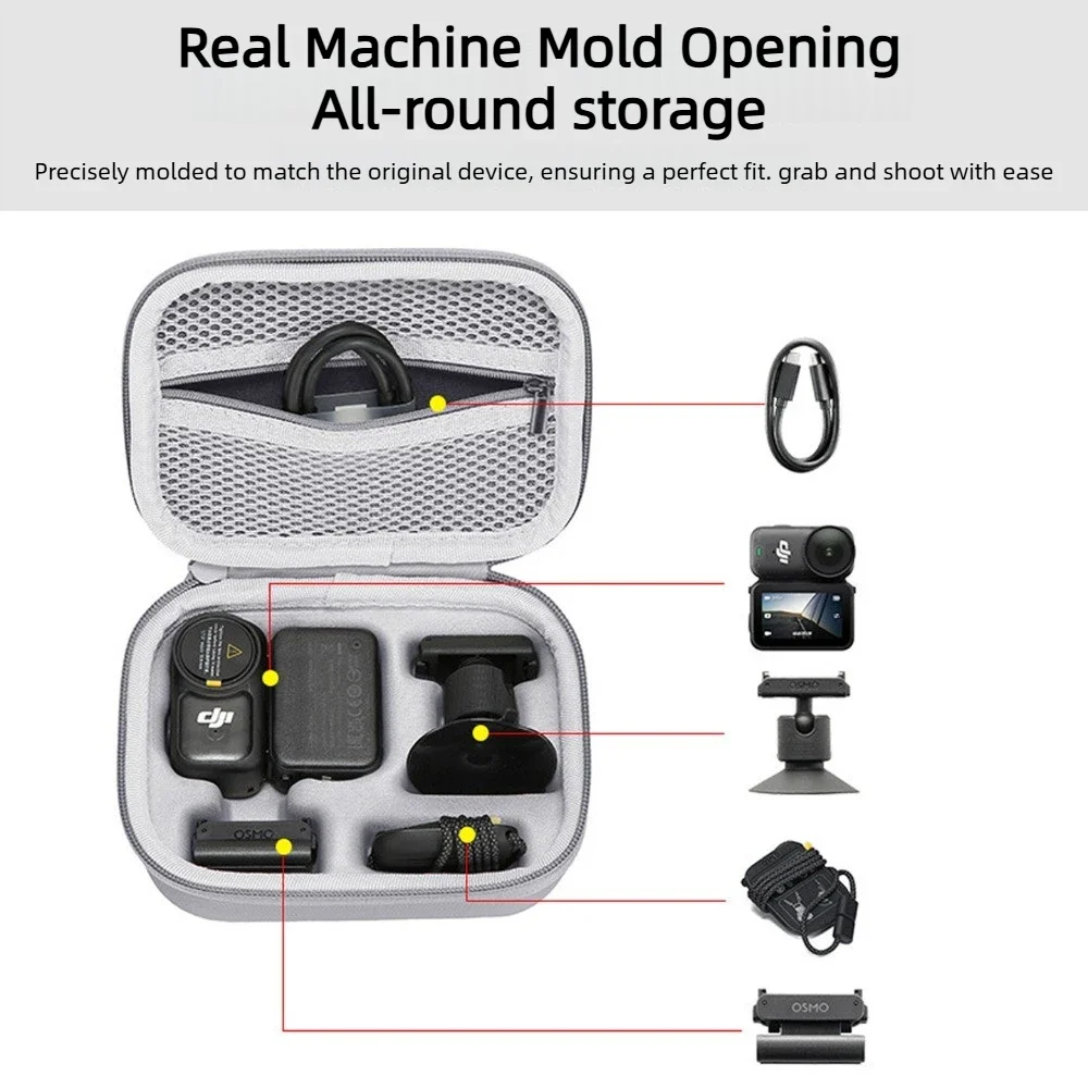 5-piece set For DJI Osmo Nano PU Portable Storage Bag Accessories Set with Lanyard Quick-Release Magnetic Stand Silicone Case