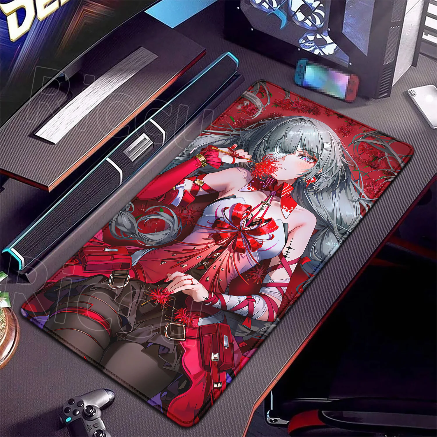 

Новый коврик для мыши Role Phrolova XXL, милый красный коврик для мыши Wuthering Waves, игровой коврик для ноутбука, ПК, клавиатуры, нескользящий настольный коврик, настольный коврик