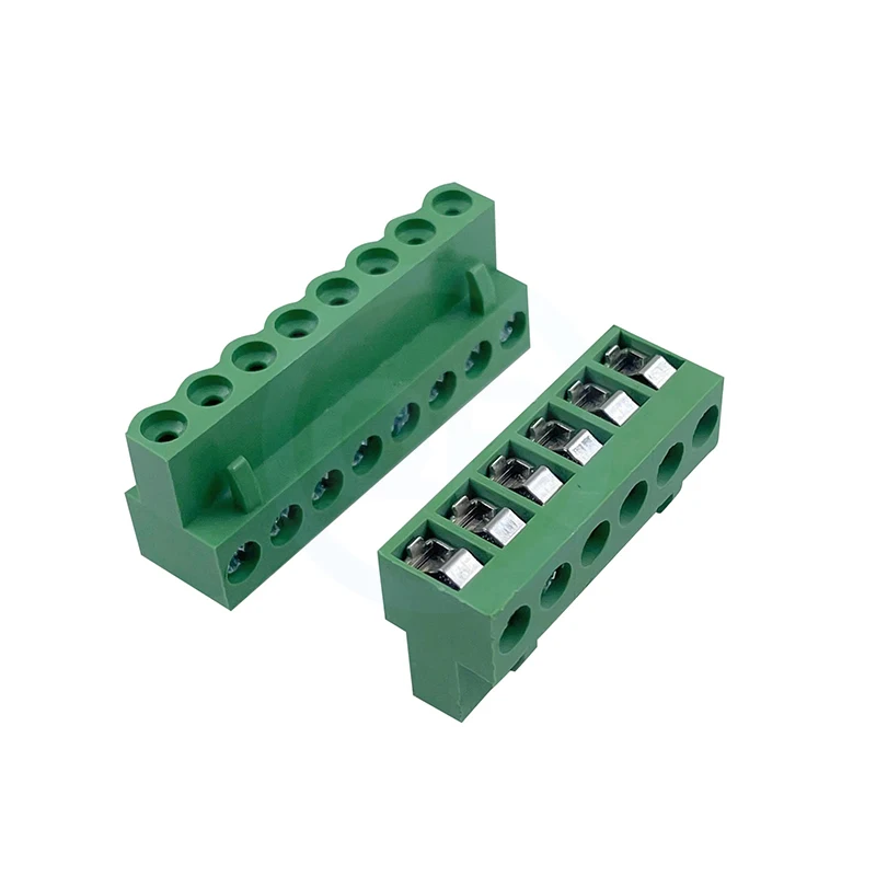 (10 Pieces) HT508K-5.08MM Plug-in PCB Terminal Blocks Straight Bend Male-Female Pair Plug-in Connector Eco-friendly 2P~12P