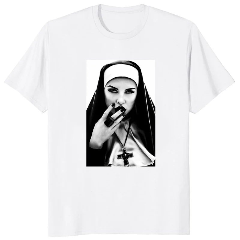 Sexy Girl Print Men Summer Short Sleeves Tshirt Joint Blunt Stoner Nun Nonne Gras Weed Hba Print Vintage Men Fashion Sweatshirt