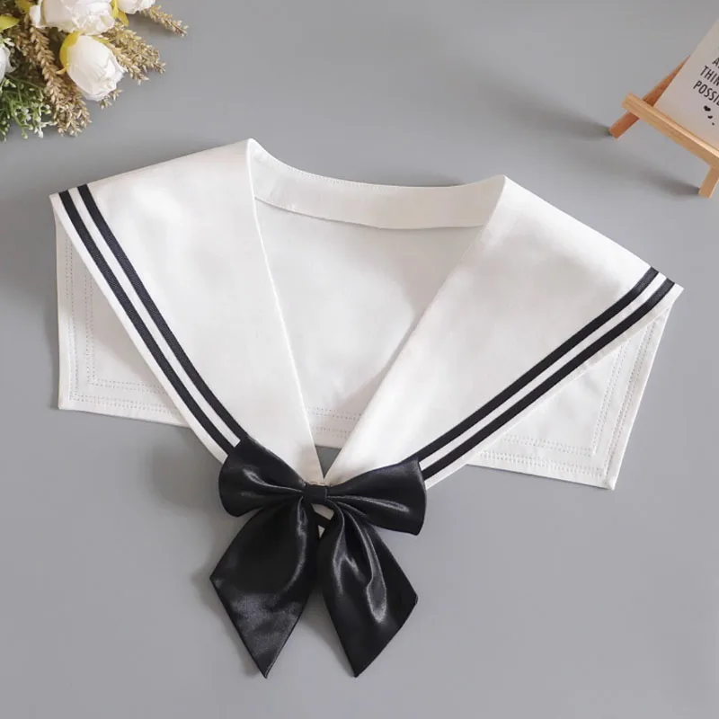 Fashion Navy Style SFake Collar Woman Neck Detachable Collar Tie Necklace Detachable Lapel Shirt False Tie Neckwear Nep Kraagie