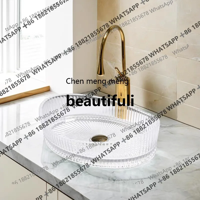 

X Oval, glass wash basin Small household wash basin Upper basin High-end hotel household wash