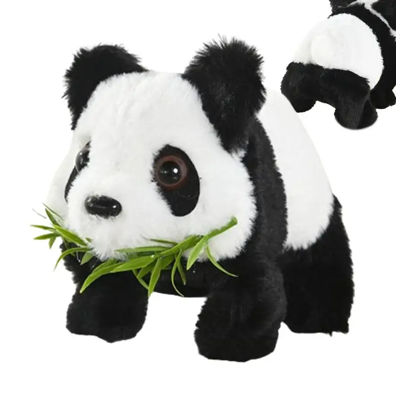 Animal relleno de Panda, figura de Panda realista, mascotas electrónicas con sonido y movimiento, Panda bailando, juguete interactivo de peluche para niños