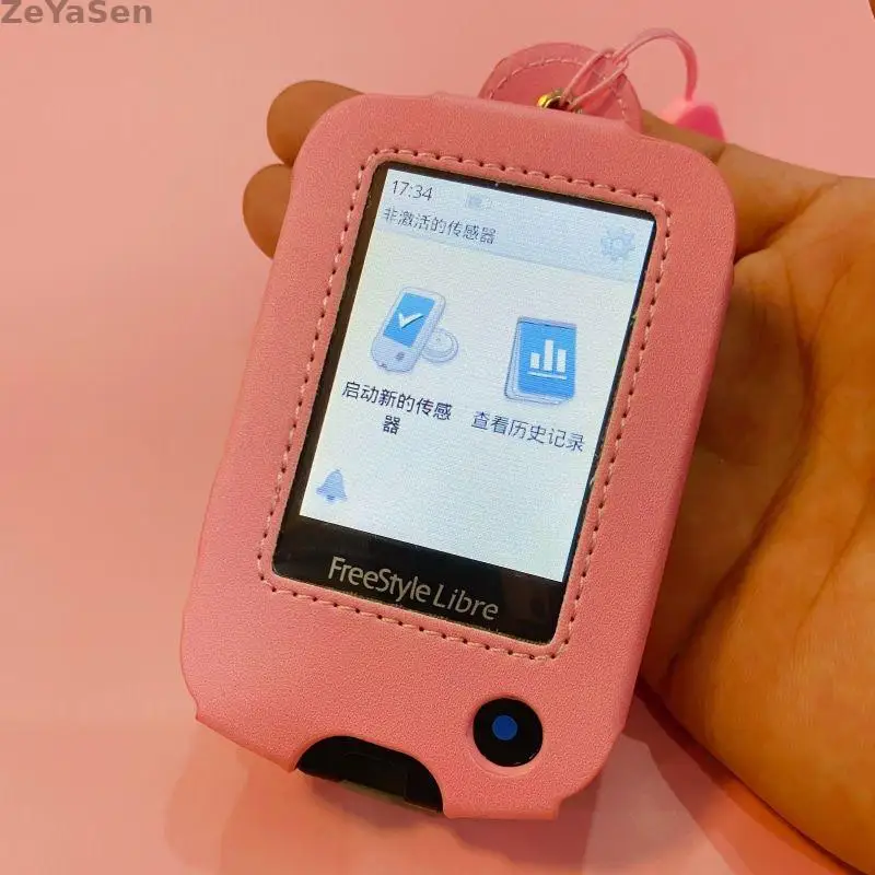 

Чехол для тестера уровня глюкозы Abbott с ремешком, кожаный защитный чехол, водонепроницаемый, милый шейный ремешок с защитой от падения, 20251026