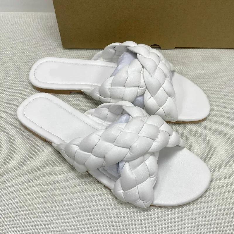 Women Slippers New Summer Shoes Fashion Cross Ladies Beach Slides Breathable Female Plus Size Solid Shallow Woman Slipper