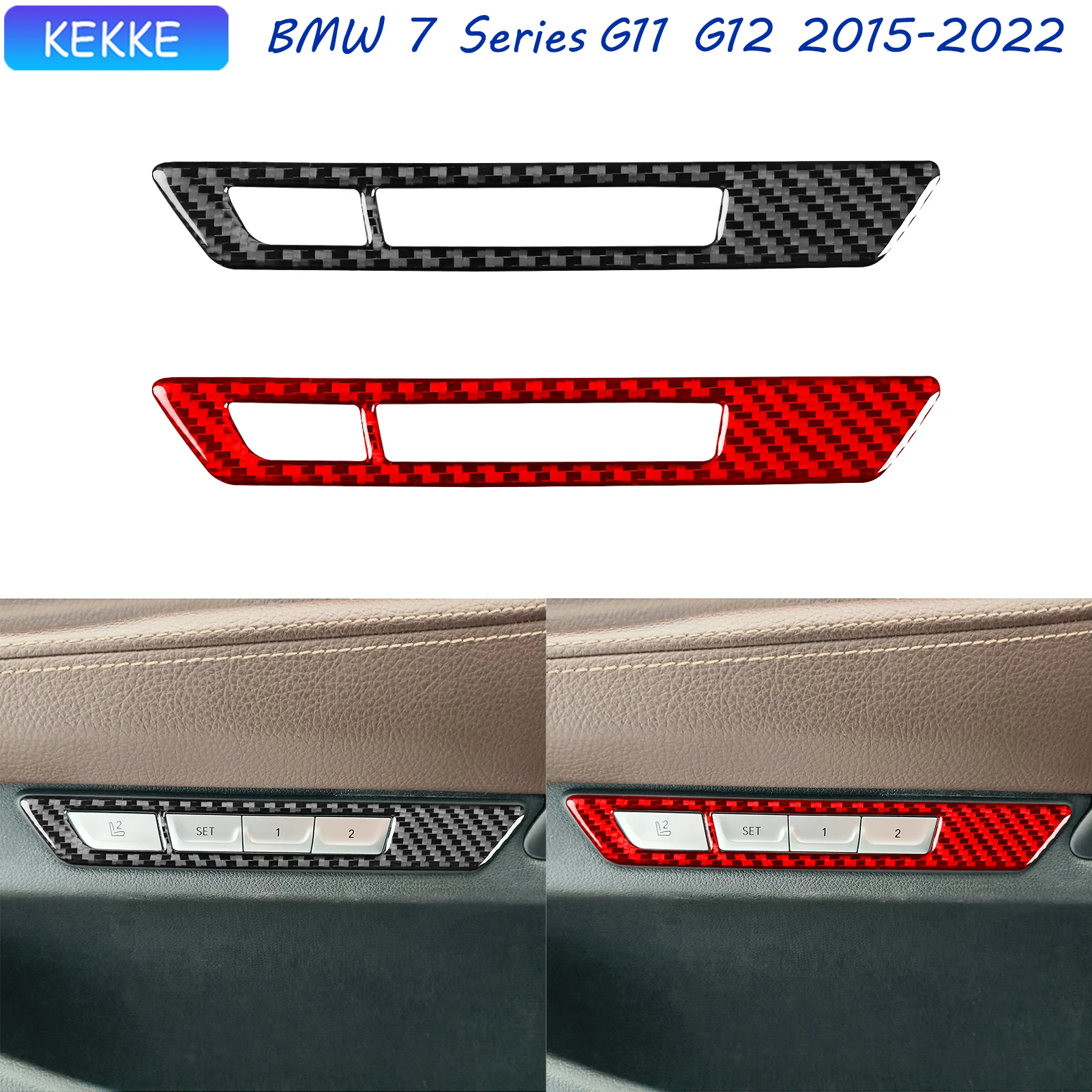 For BMW 7 Series G11 G12 2015-2022 Carbon Fiber Seat Memory Control Trim Decal Auto Decoration  Accessory Sticker