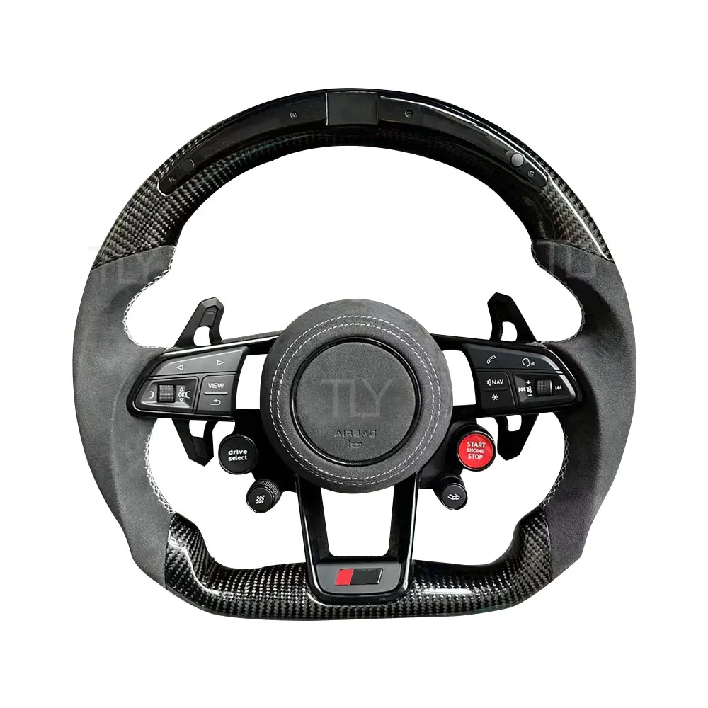 عجلة القيادة LED لأودي TT R8 TTRS TTS MK2 MK3 تخصيص عجلة القيادة من ألياف الكربون
