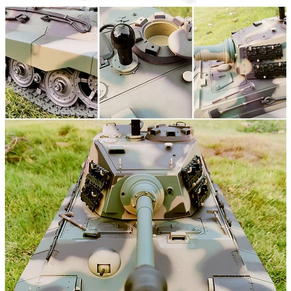 Heng Long 1/16 3888A German Tiger King Henschel Metal RC Heavy Tank Car War Car Infrared Combat System 2.4G Remote Control Toys