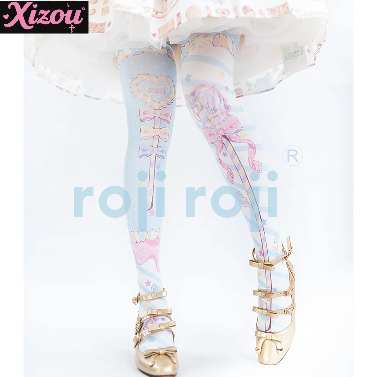 Japanese sweet and cute Lolita socks women's summer and autumn tube socks velvet printed knee socks with Lolita skirt