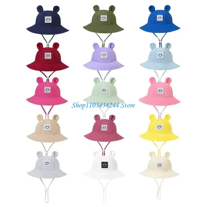 

Хлопковая шляпа от солнца для младенцев и малышей с восхитительными ушками, дышащая детская шапка-ведро для малышей, для отдыха