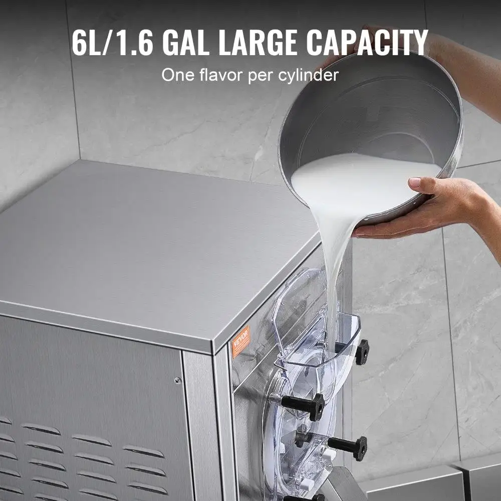 18L Per Hour Hard Ice Cream Machine 1780W Stainless Steel Auto Clean Panel Wheel Mounted for Snack Bars