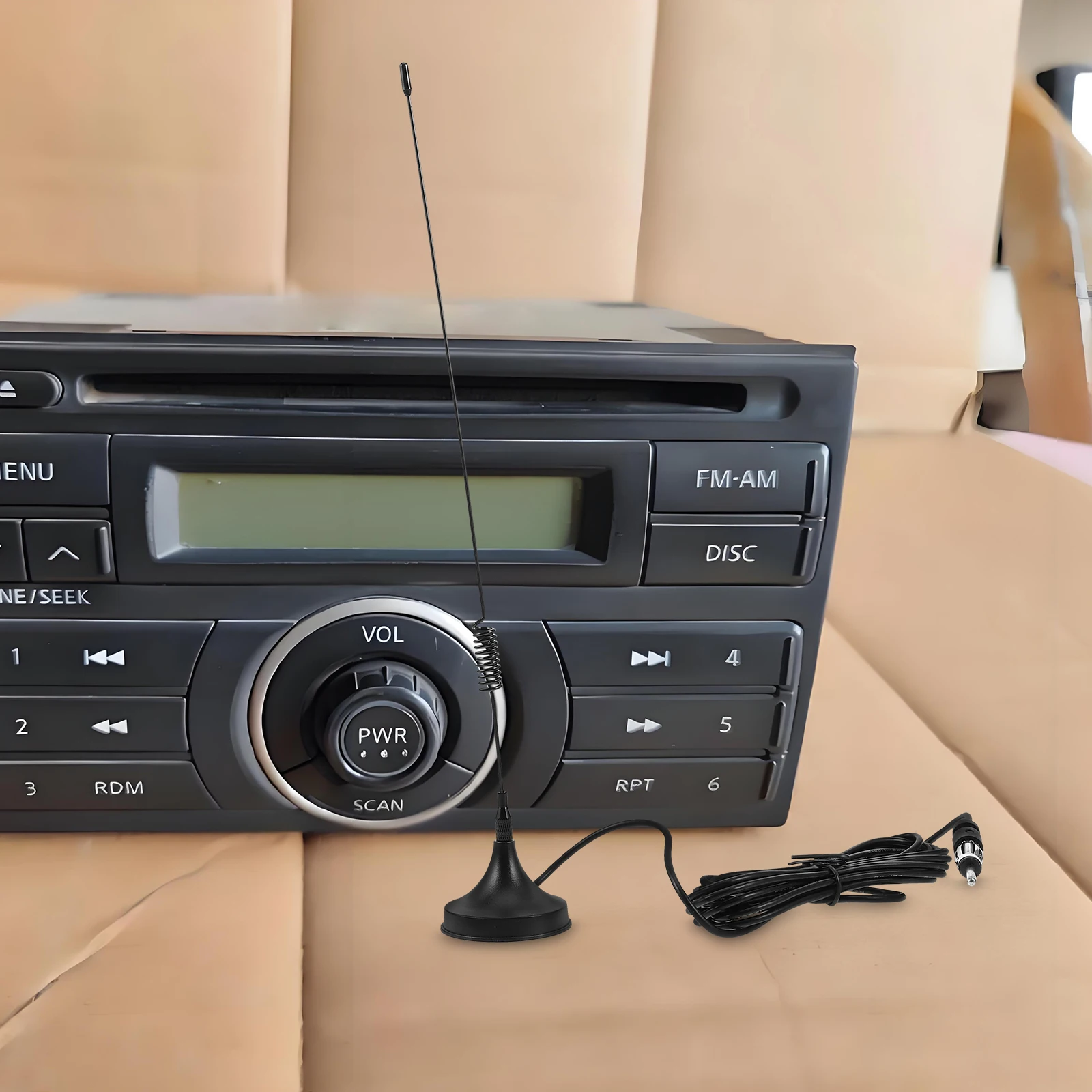 

Magnetic Base Fm Antenna for Car Cd Player Long Range Stable Signal Easy Install Home Stereo Antenna Topper Cd Players for Cars