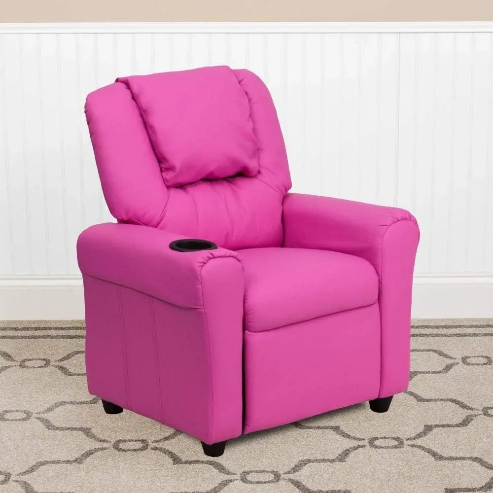 Headrest Rooms and Sofas Furniture Offers and Safety Recline Rocking Chair Folding Supports Up to 90 Lbs. Hot Pink Freight Free