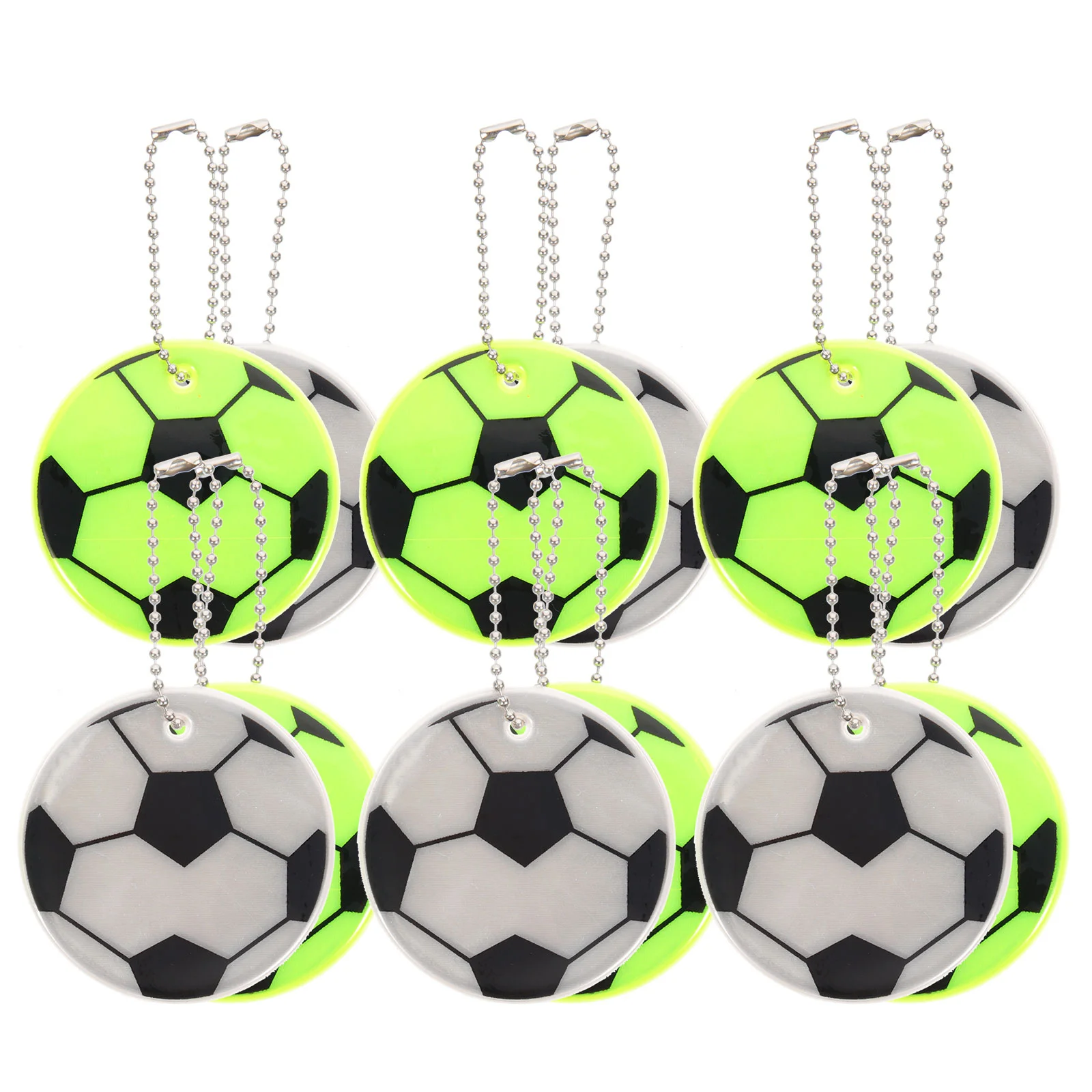 12 Pcs Football Reflective Pendant Bag Hanging Decor Souvenir Backpack Sports Party Favors Soccer Club Pvc School Child Charms