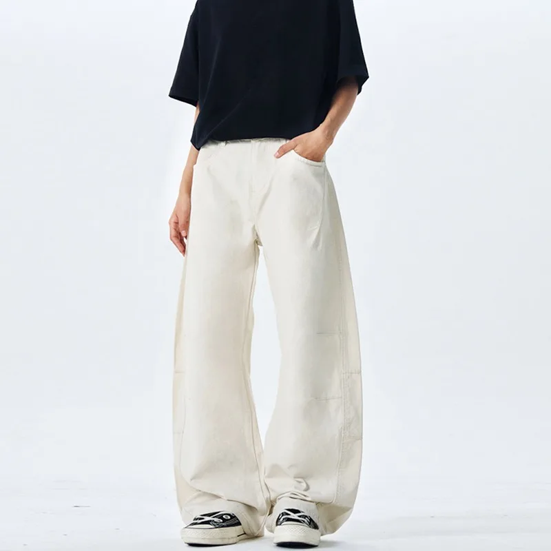 

2026 Autumn New Pure Cotton Retro Harajuku Baggy Cargo Pants for Men Korean Men's High Street Casual Wide Leg Pants Streetwear