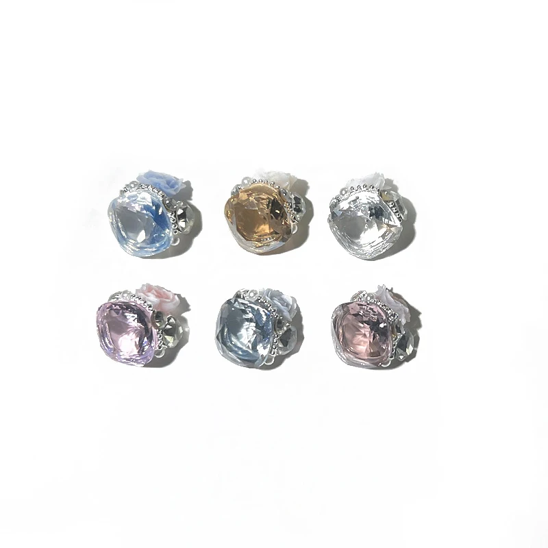 1PCS Sparkling Colorful Fat Pile Diamonds Crystal Nail Art Rhinestones Gems Decorations Manicure Fantasy Ornaments