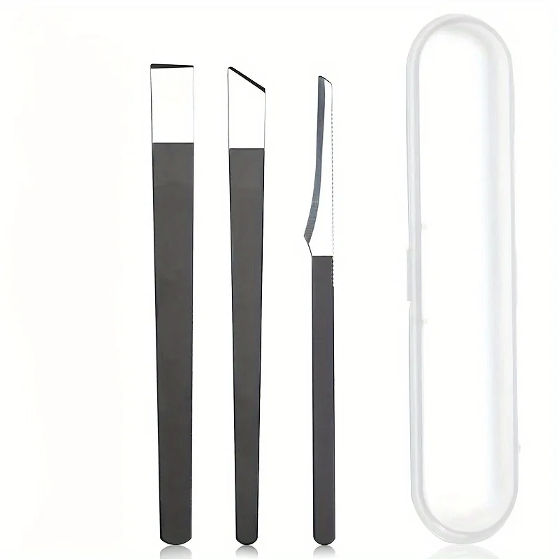 3-delige premium roestvrijstalen voetverzorgingsset - scherpe en gladde messen voor nagelreiniging en trimmen, ongecenteerd ideaal voor thuis