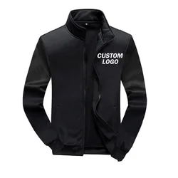 Custom Logo Printed Men's Sportswear Zipper Lapel Cardigans Athletic Wear Casual Streetwear Soaking Jogging Fashion Brands