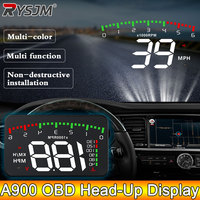 AD A900 OBD HUD Head Up Display Car Overspeed Warning Windshield Projector Water Temperature Gauge Voltage Tachometer RPM MPH