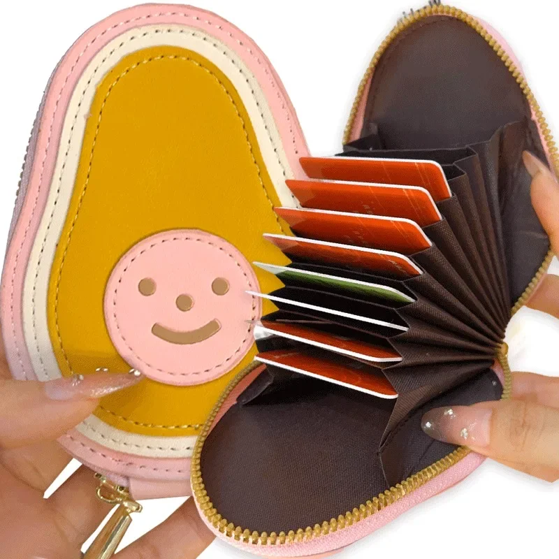 

Модный мини-кошелек из искусственной кожи с героями мультфильмов, защитные держатели для удостоверений личности, сумка для карт с органом авокадо, несколько слотов, кошельки большой емкости