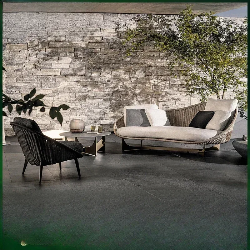 

Garden Villa Leisure Rattan Sofa Combination Homestay Balcony Waterproof Outdoor Furniture