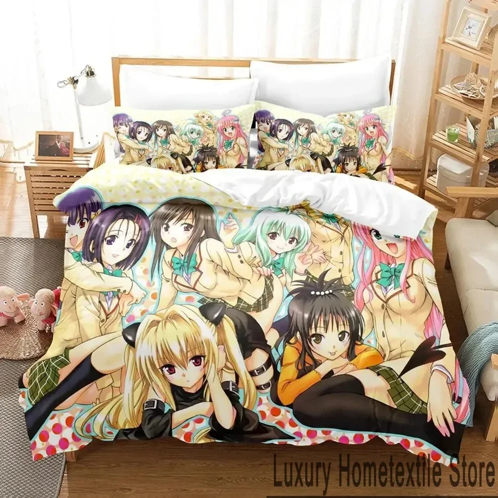 

3D Print To Love Ru Darkness Bedding Set Boys Girls Twin Queen King Size Duvet Cover Pillowcase Bed boys Adult