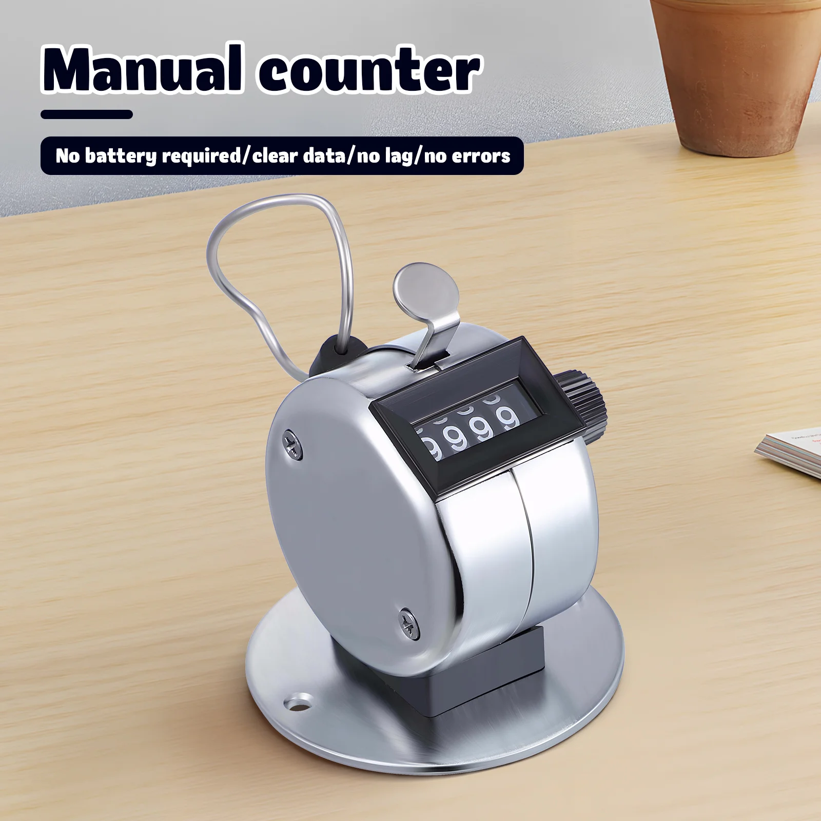 

2Pcs Mechanical Counter Manual Tally Counter Portable Clicker Resettable Counting Tool Handheld Counting Device