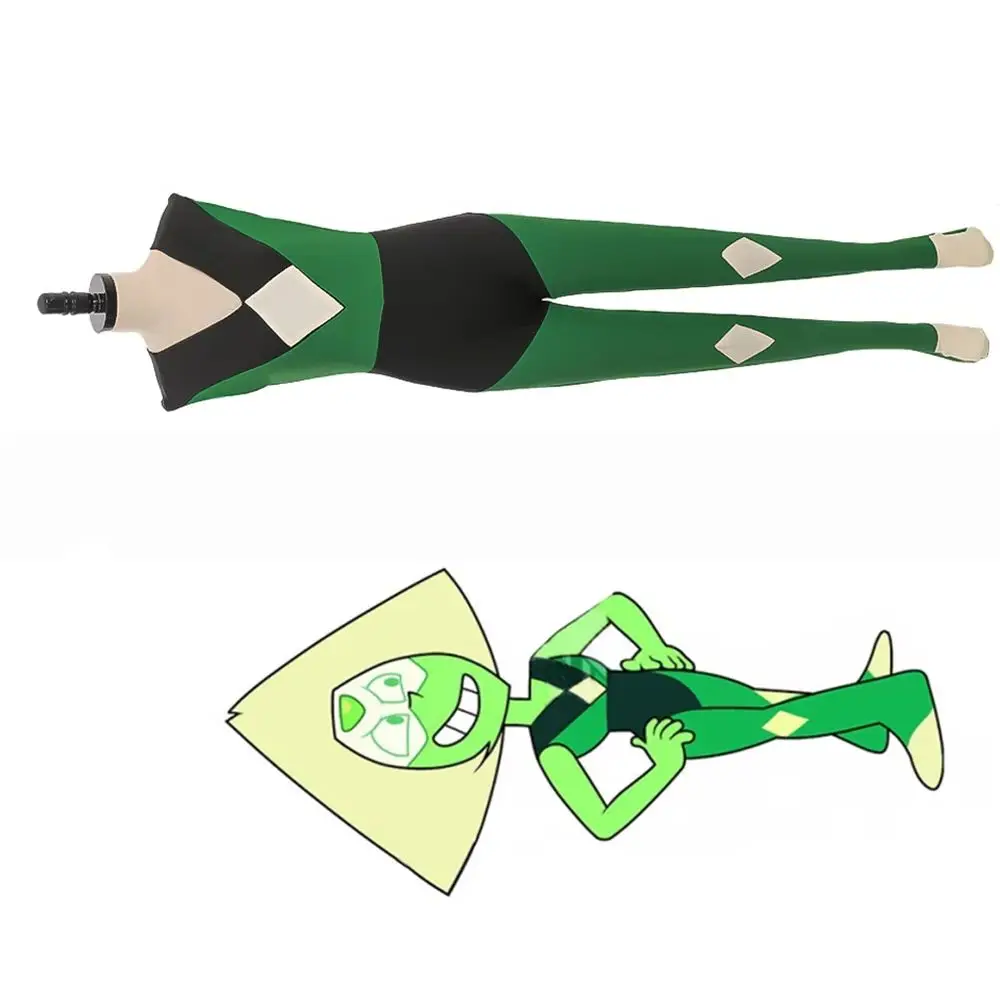 

Steven Universe Peridot Cosplay Costume Women Girls Green Sleeveless Jumpsuit Halloween Party Bodysuit Custom Made