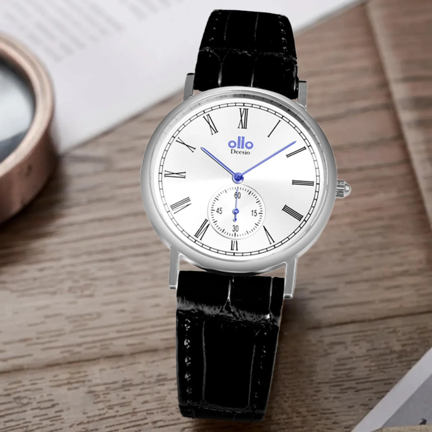 ساعات كوارتز للرجال والنساء من Deesio، أرقام رومانية، حزام جلدي، هدايا عصرية