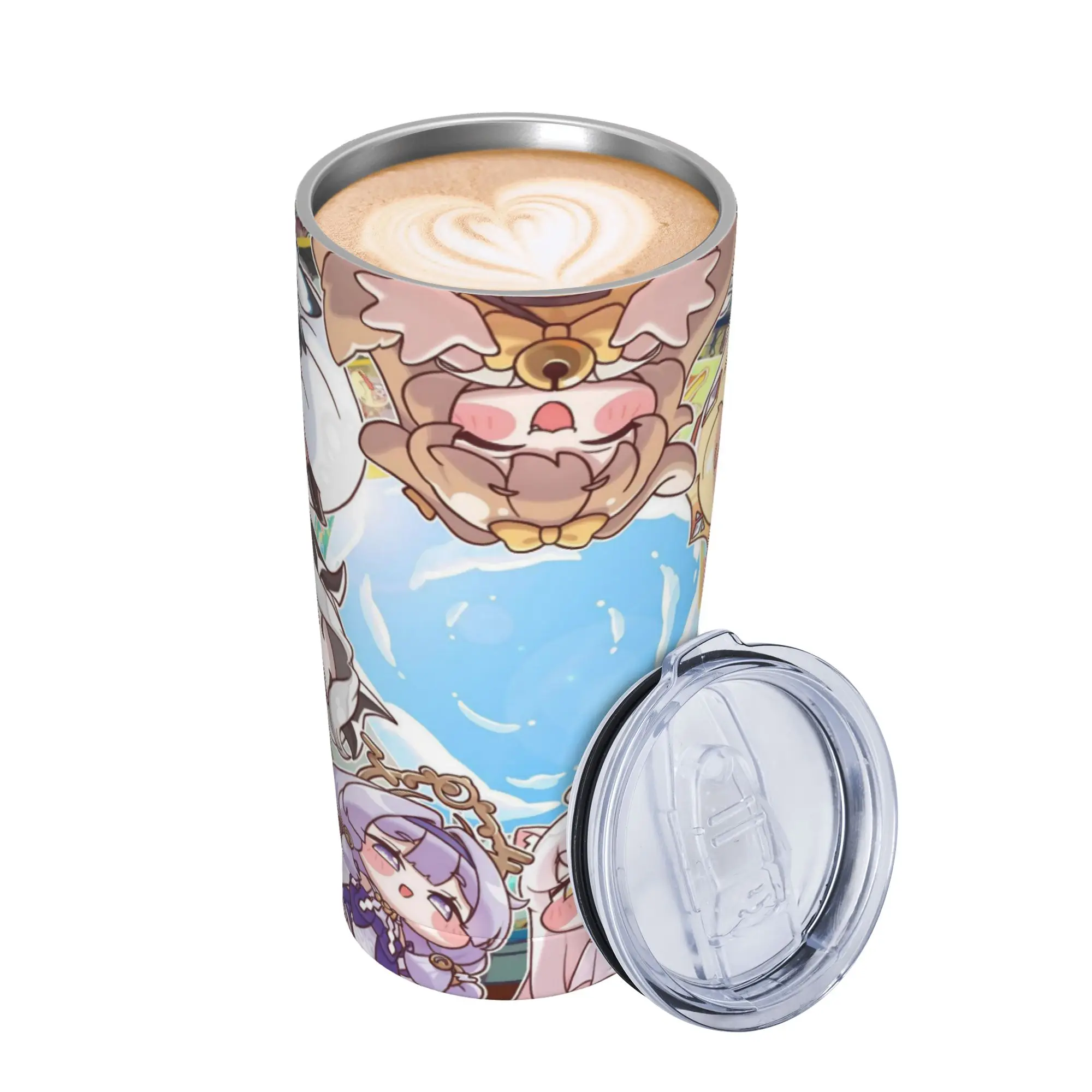 Trickcal C-Chibi Go Games Tumbler Vacuum Insulated  Coffee Cups Stainless Steel Travel Outdoor Mugs Water Bottle 20oz