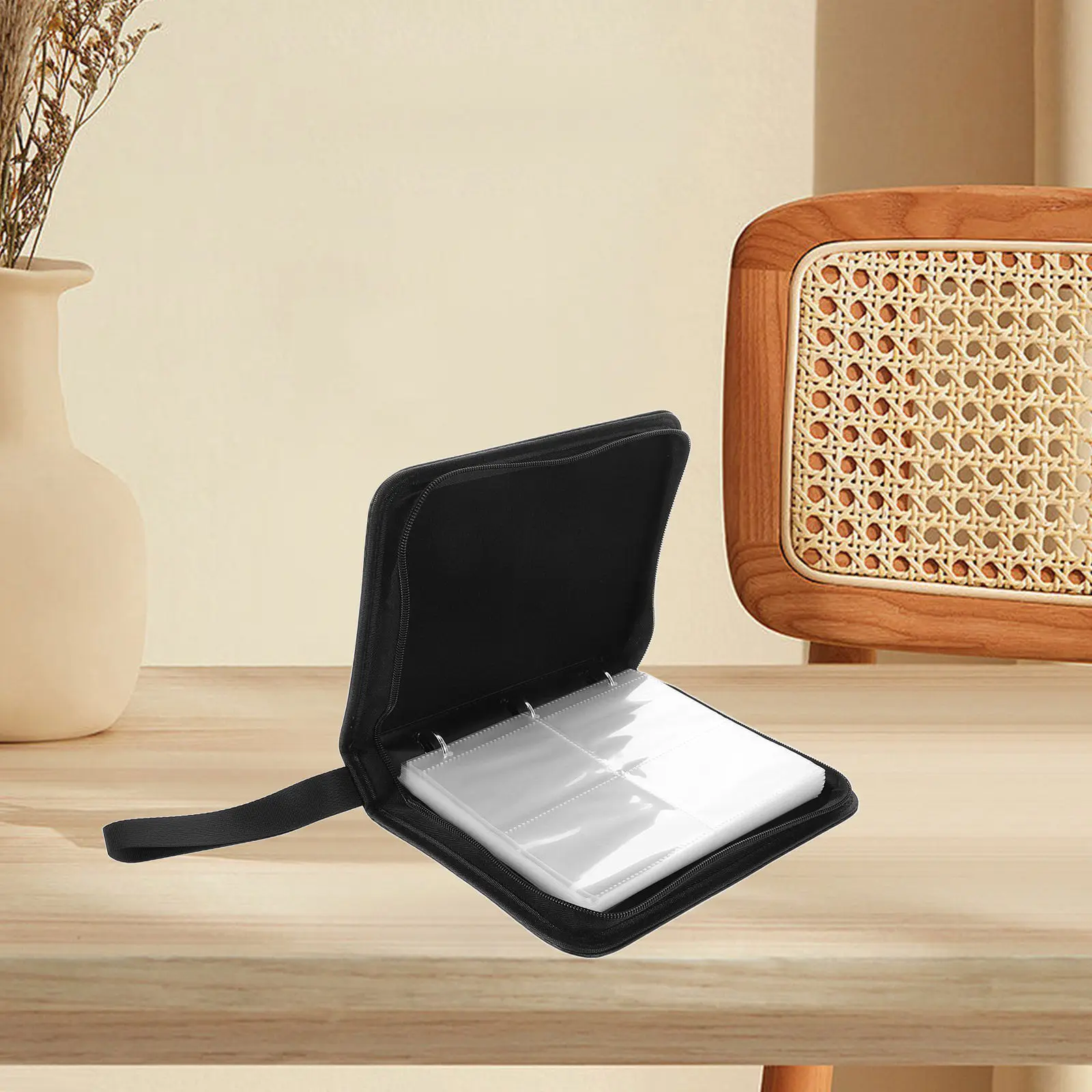 

Card Holder Trading Organizer With Zipper Closure Durable Pu Material Compact Design Pockets Cards Sleeves Collection