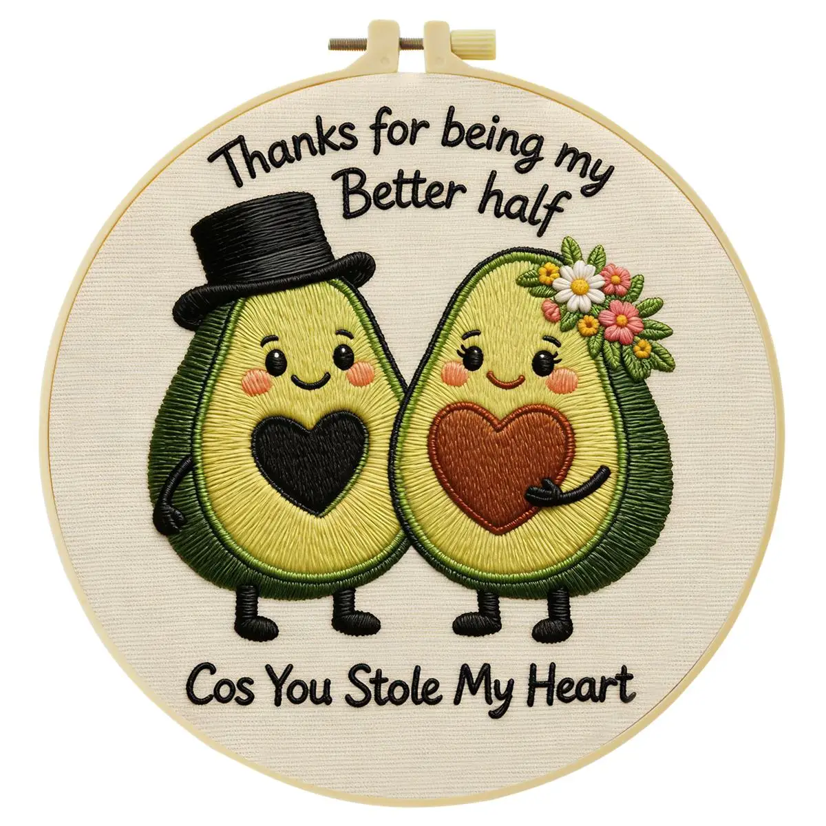 1 Stück 20X20CM/15X15CM 7,87/6,3 Zoll Avocado-Stickerei-Starter-Kit DIY-Kit DIY-Stickerei-Set Handarbeiten Malerei – Detail 3