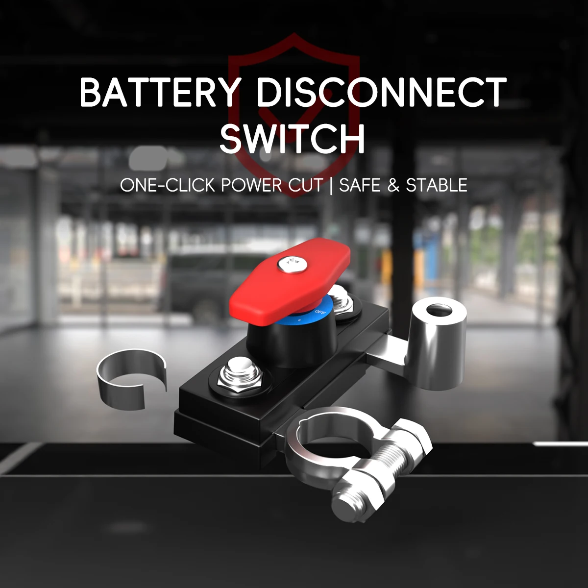 Battery Disconnect Switch One Click Power Cut Anti-Power Off Leakage Protector Universal for RV ATV Boat Car