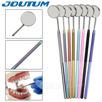 Dental Mouth Mirror Reflector Odontoscope Multifunction Checking Oral Detachable Stainless Steel Handle 8 Colors