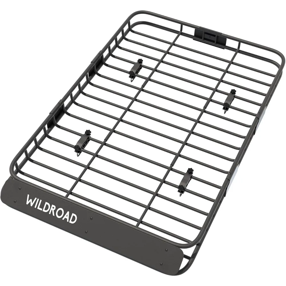 

WILDROAD Roof Rack Cargo Basket, Upgraded 4” Fence Car Roof Basket with Extension, 64"x 39"x 4" Universal Car Top Luggage Holder