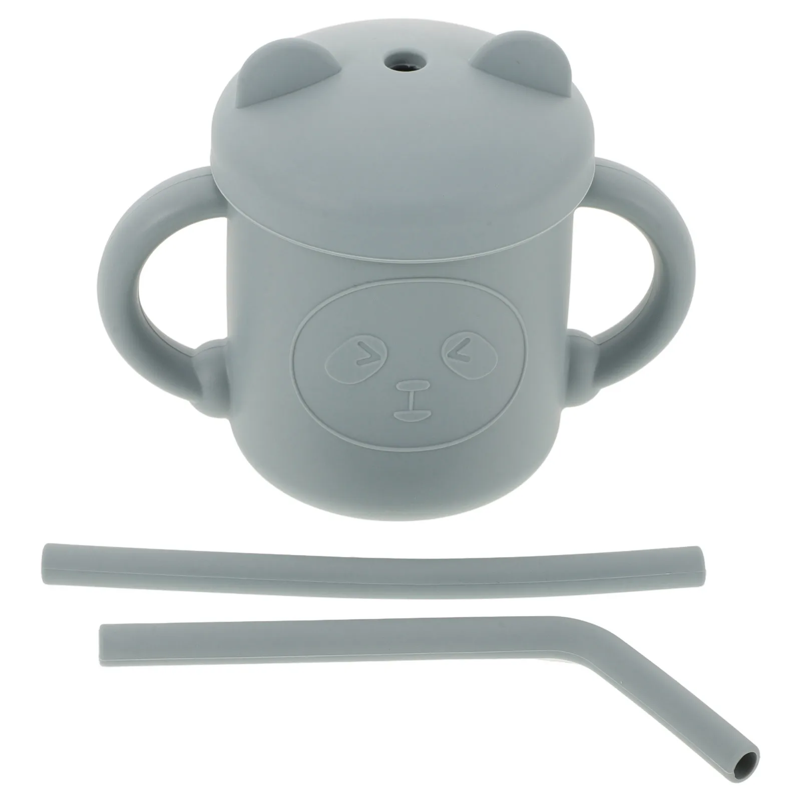 

Sturdy Silicone Kids Straw Cup Toddler Mug Ergonomic Handles Anti-Spill Lightweight Baby Training Dishwasher Safe For Milk Juice