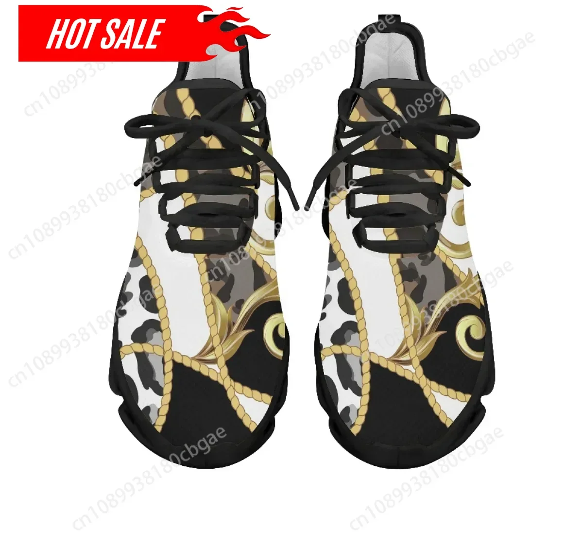 

Hot Casual Lace-up Mesh Sneakers for Women Vintage Baroque Leopard Floral Print Girls Travel Platform Shoes Footwear